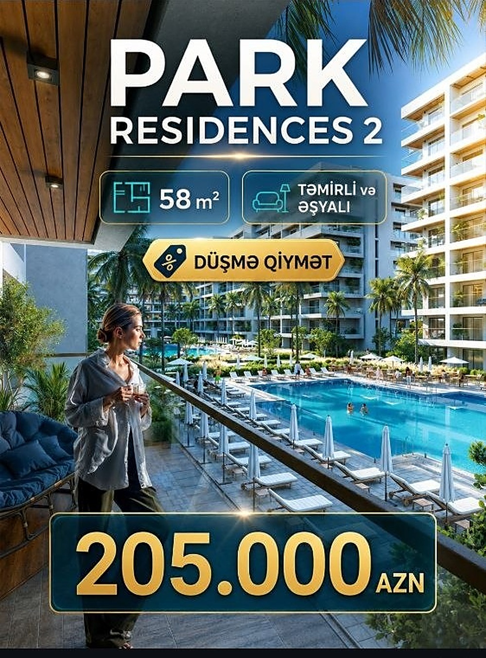 Park Residences 2 — Basseyn Mənzərəli